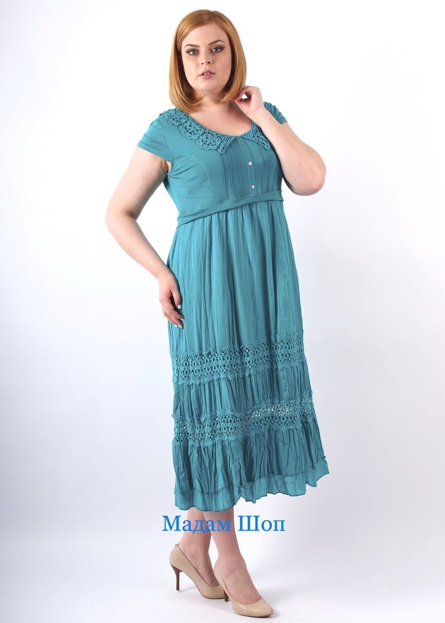 бирюзовое летнее платье